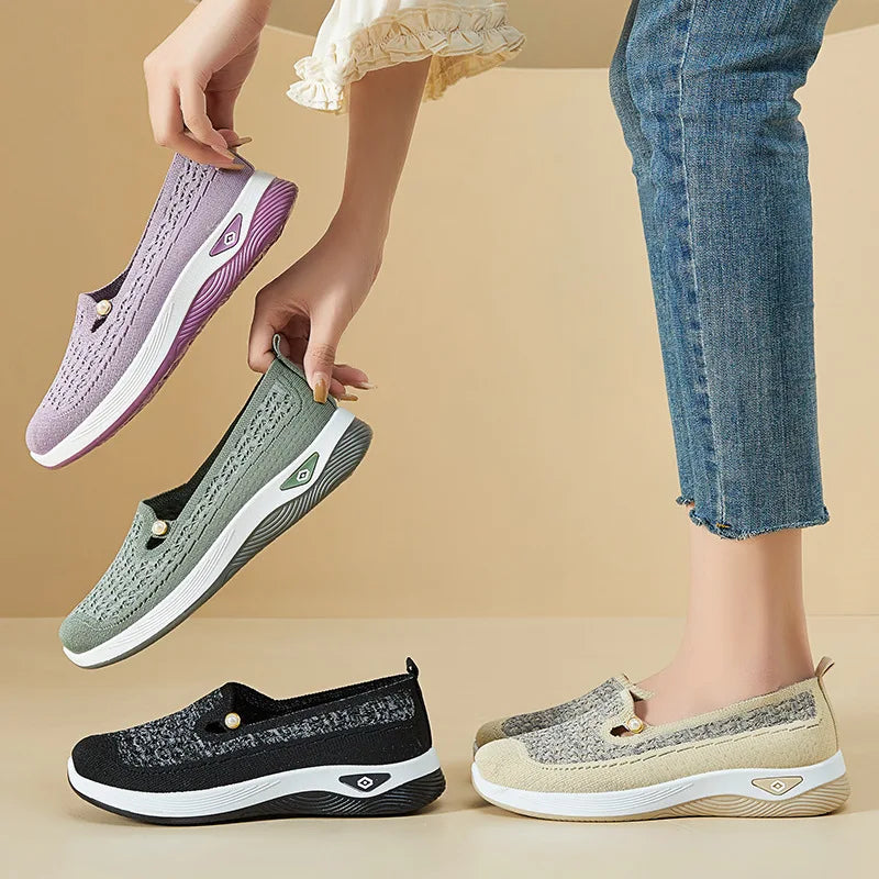 Shoes for women 2026 Spring Autumn hot casual shoes with soft soles lightweight single shoe for women breathable mother shoes