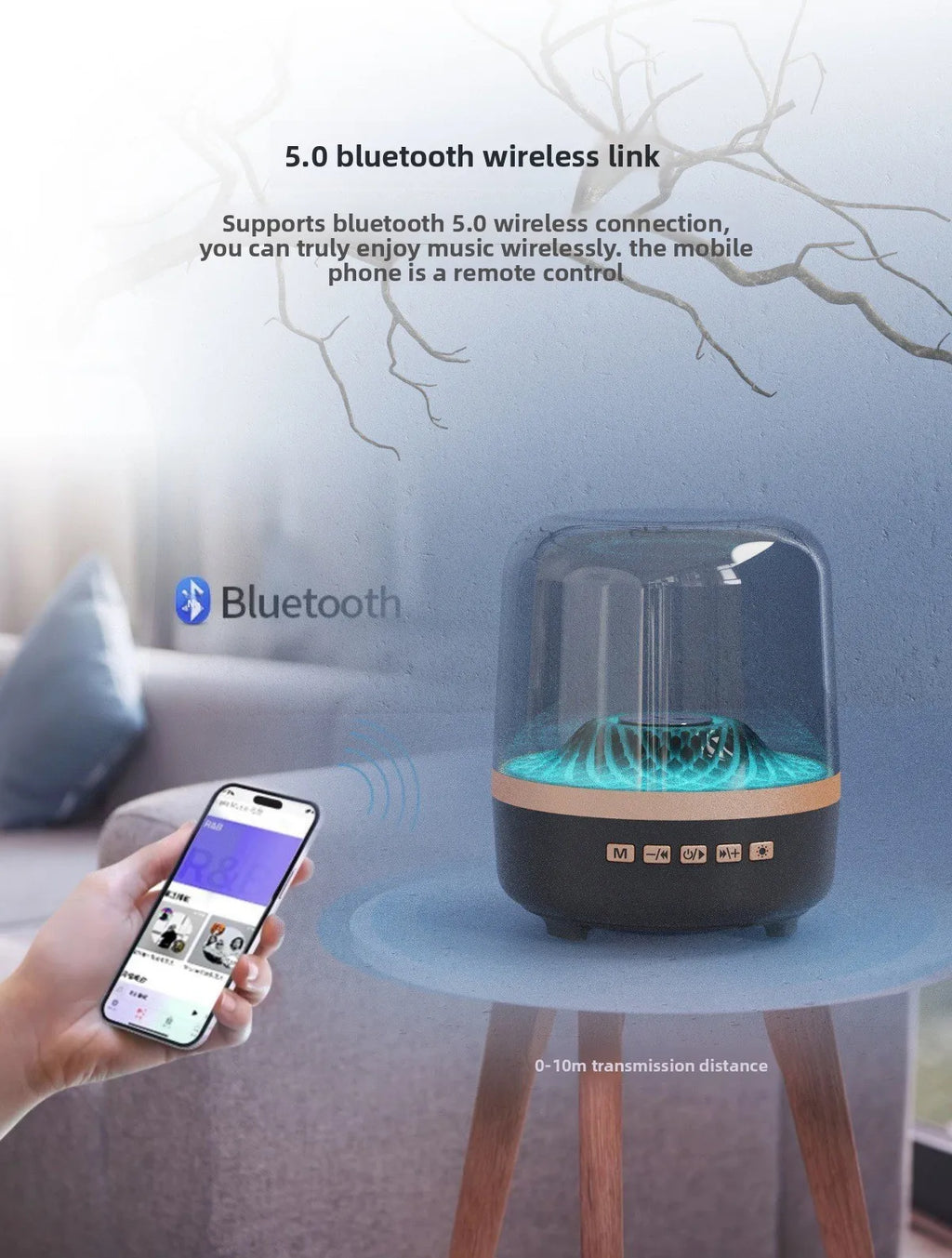Wireless Bluetooth Speakers Outdoor Portable Loudspeaker Panoramic Surround Sound Effec Subwoofer Breathing Lamp for Android IOS