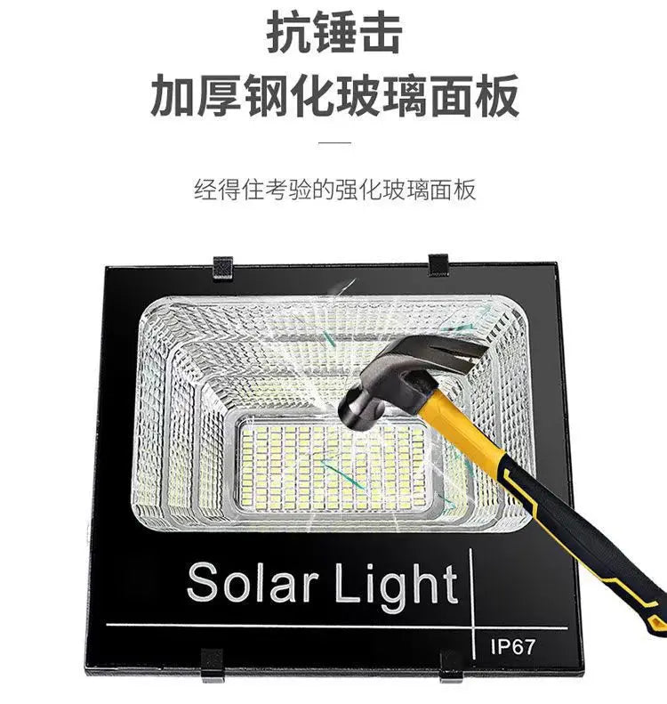 Solar Flood Lights 50-500W Solar Powered Spotlight Outdoor Waterproof IP67 Villa Street Lighting Adjustable Angle Remote Control