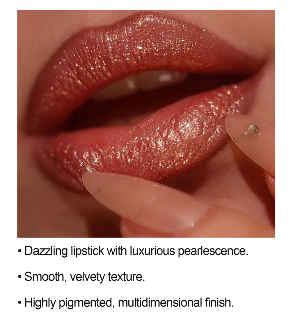 Glitter Metallic Lipstick Waterproof Long Lasting Diamond Pearlescent Lipstick Sexy Lipgloss Moisturizing Lips Makeup