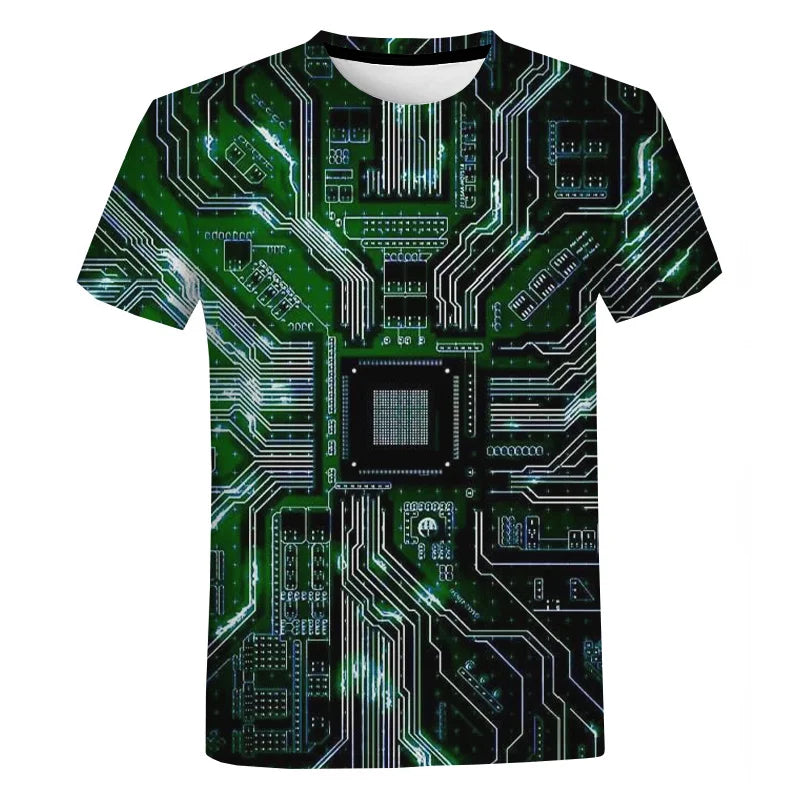 New Circuit Board Graphic T-Shirts Electronic Chip