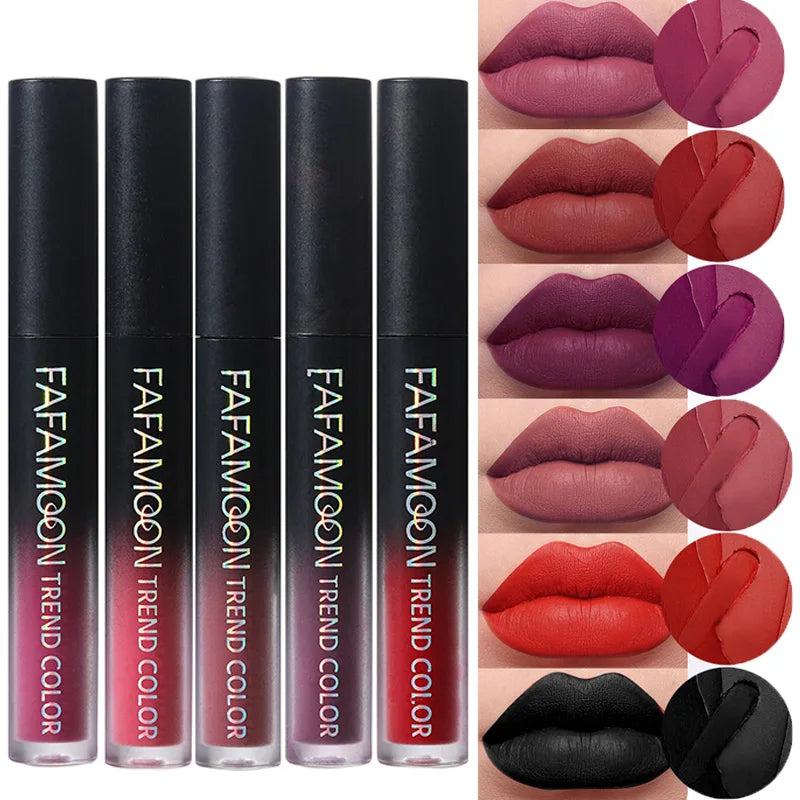 Non Stick Cup Liquid Lipstick 18 Colors Nude Pigment Lasting Lip Gloss Matte Finish Resistant To Fading Waterproof Lip Cosmetics