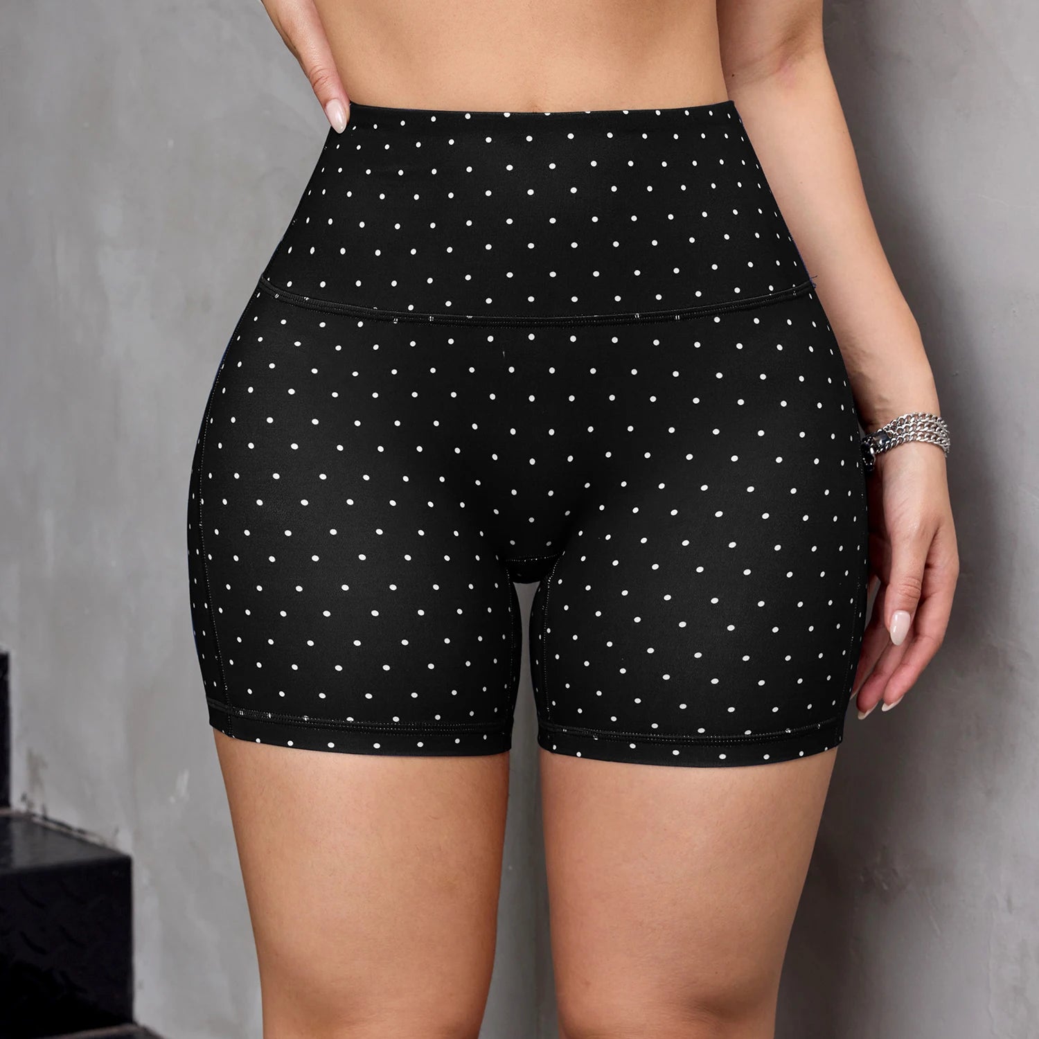 Women's Polka Dot Shorts Tummy Control Butt Lifting Biker Shorts High Waist Sports Tights Summer Casual Daily Wear