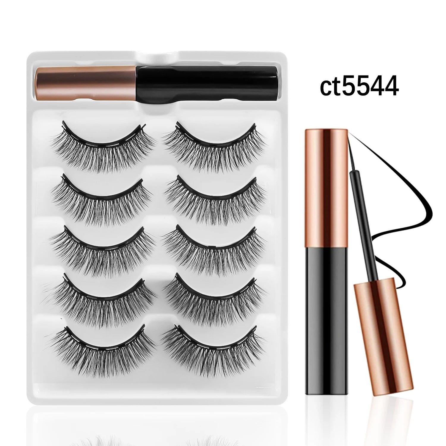 REDSIREN Natural Magnetic Lashes Makeup 1/5Pairs Reusable Magnetic  Eyelashes and Eyeliner Kit