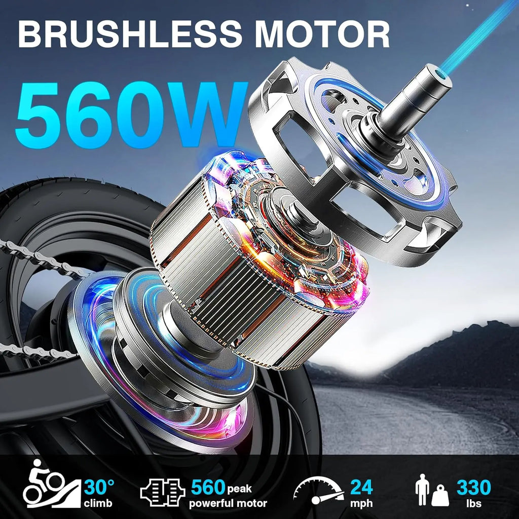 Electric Foldable Bike 520W Motor 24MPH 32Mi 48V 10Ah 3-Level Pedal Assist 14in UL2849, Custom
