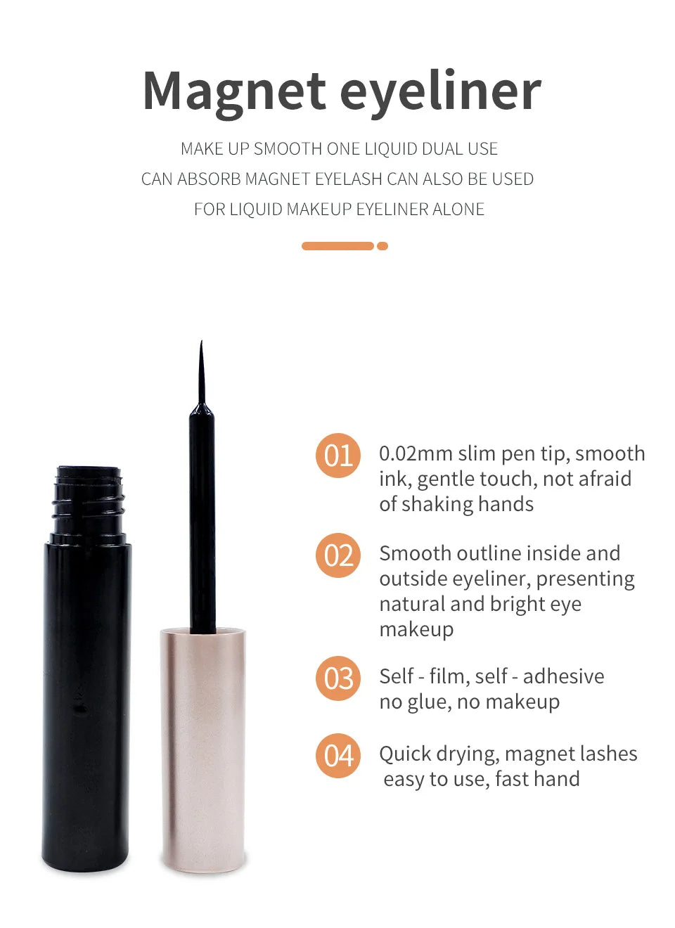 REDSIREN Natural Magnetic Lashes Makeup 1/5Pairs Reusable Magnetic  Eyelashes and Eyeliner Kit