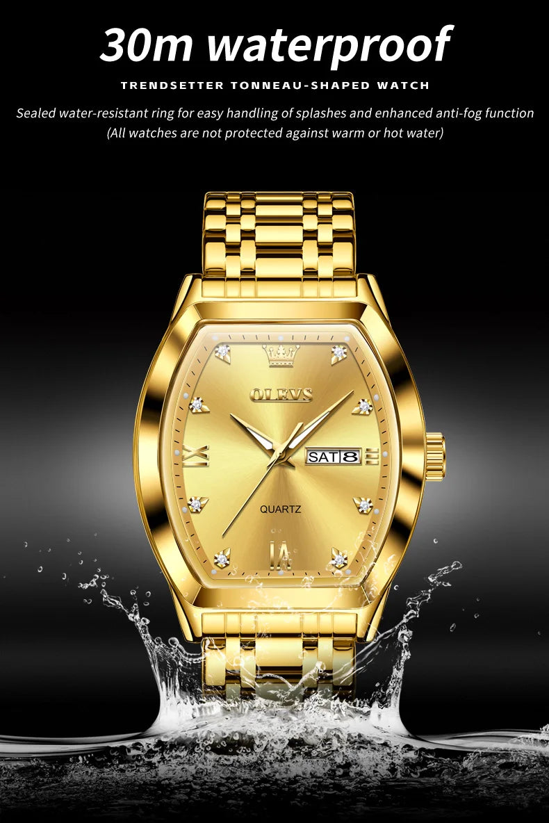 Luxury 🔥🔥 OLEVS 5528 Mens Watch Original Brand Business Quartz Watch Waterproof Luminous Watch For Man