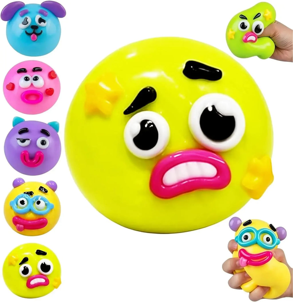 Smushers Squishy, Cute Easy Squeezy Squishy Funny Face Swap Fidget Balls for Adults Anxiety Relief, Fun Sensory Gifts