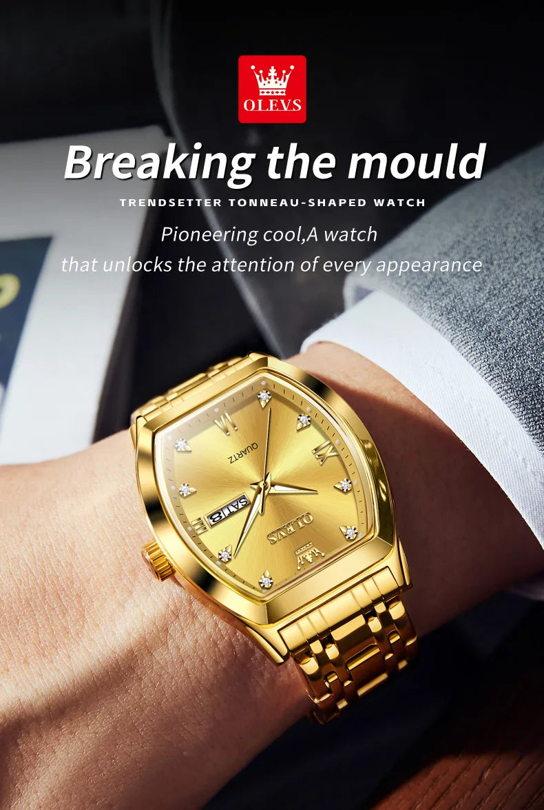 Luxury 🔥🔥 OLEVS 5528 Mens Watch Original Brand Business Quartz Watch Waterproof Luminous Watch For Man