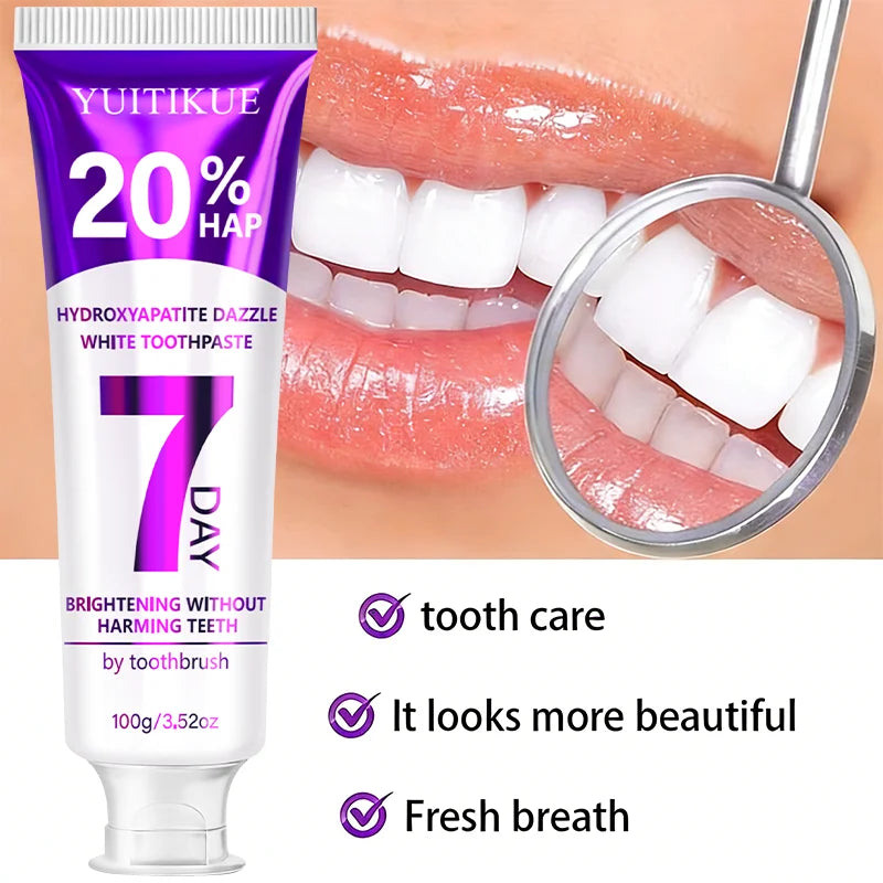 YUITIKUE Hydroxyapatite Toothpaste - Purple Formula, Refreshes Breath & Enhances Natural Tooth Shine, 100g