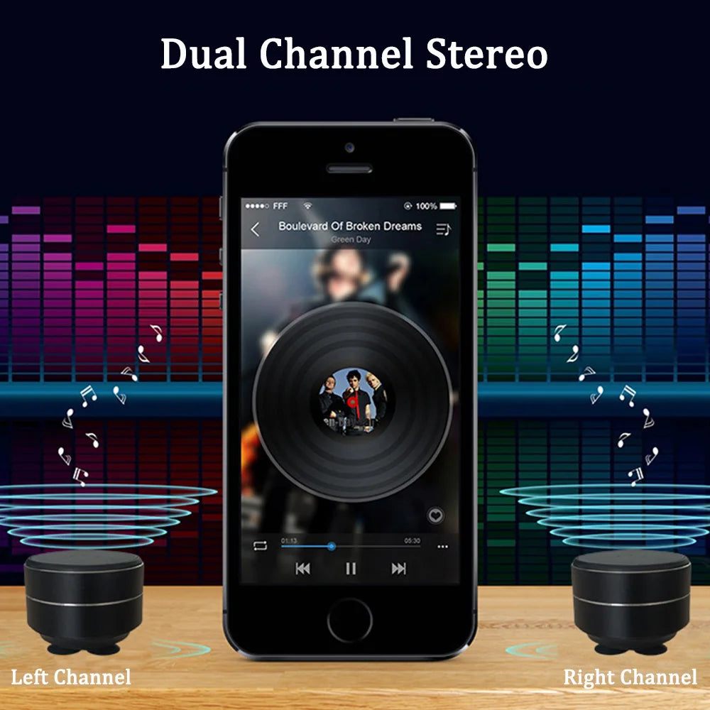Wireless Bluetooth Vibration Speakers Mini Bone Conduction Speaker Stereo Audio Digital TWSDropshipping Portable Metal Speaker