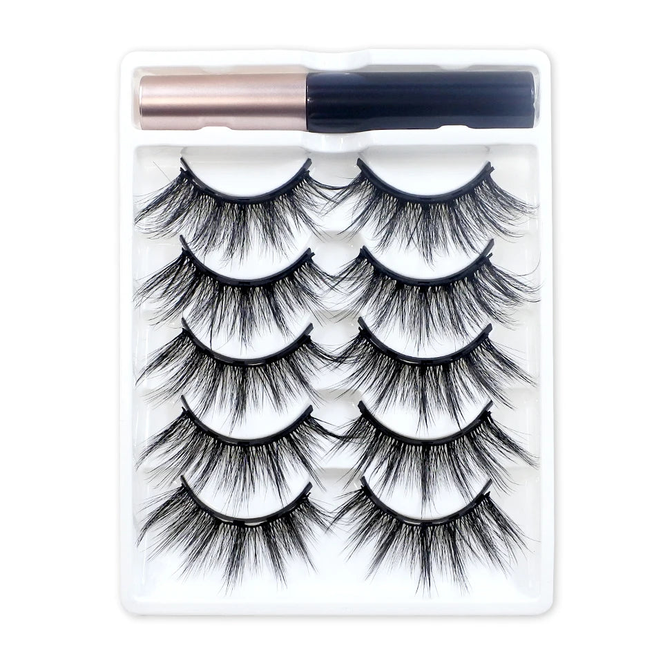 REDSIREN Natural Magnetic Lashes Makeup 1/5Pairs Reusable Magnetic  Eyelashes and Eyeliner Kit