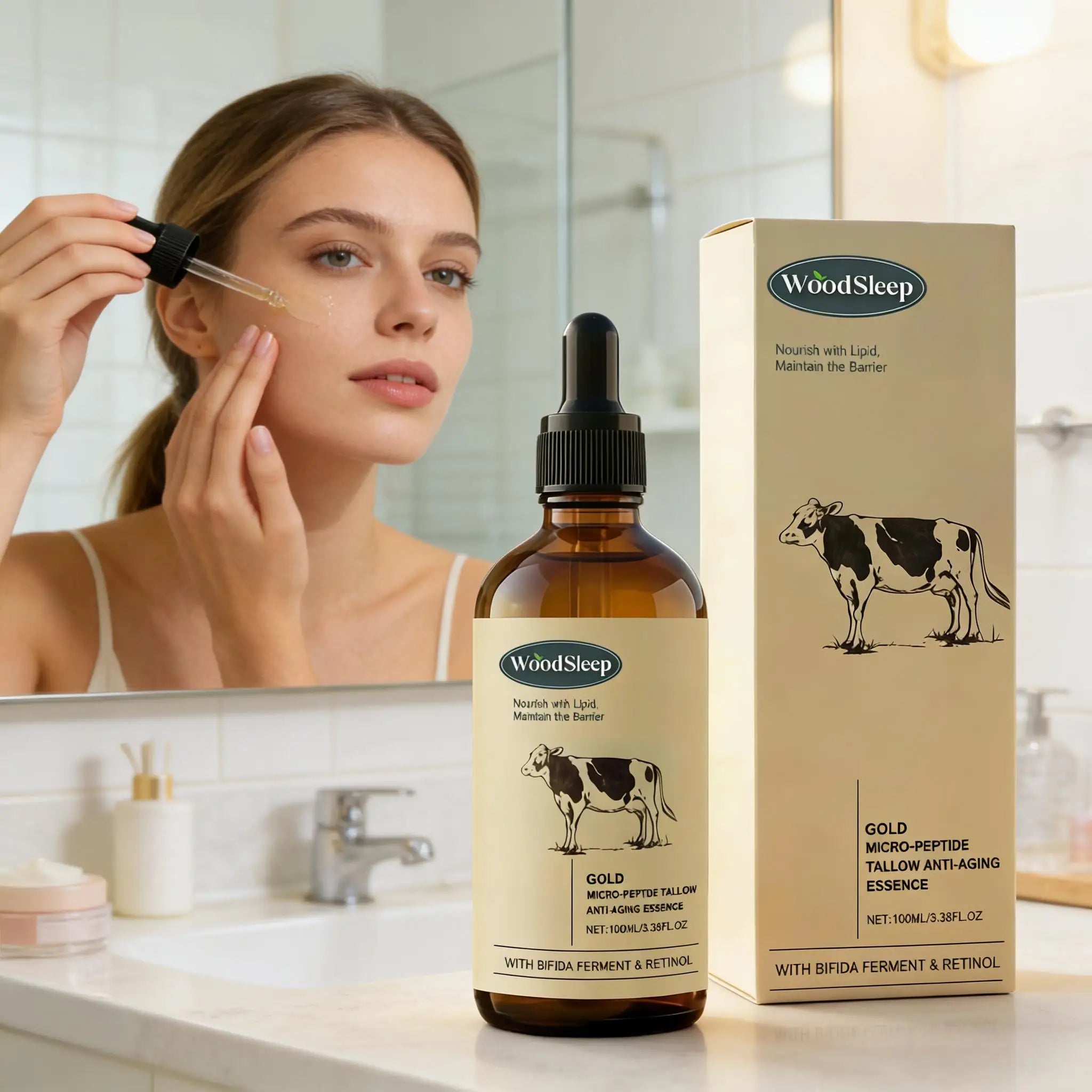 Beef Tallow Serum Anti-Wrinkle Shrinking Pores Tighten Loose Skin Reduce Fine Lines Hydrating Anti Aging Moisturizing Face Care