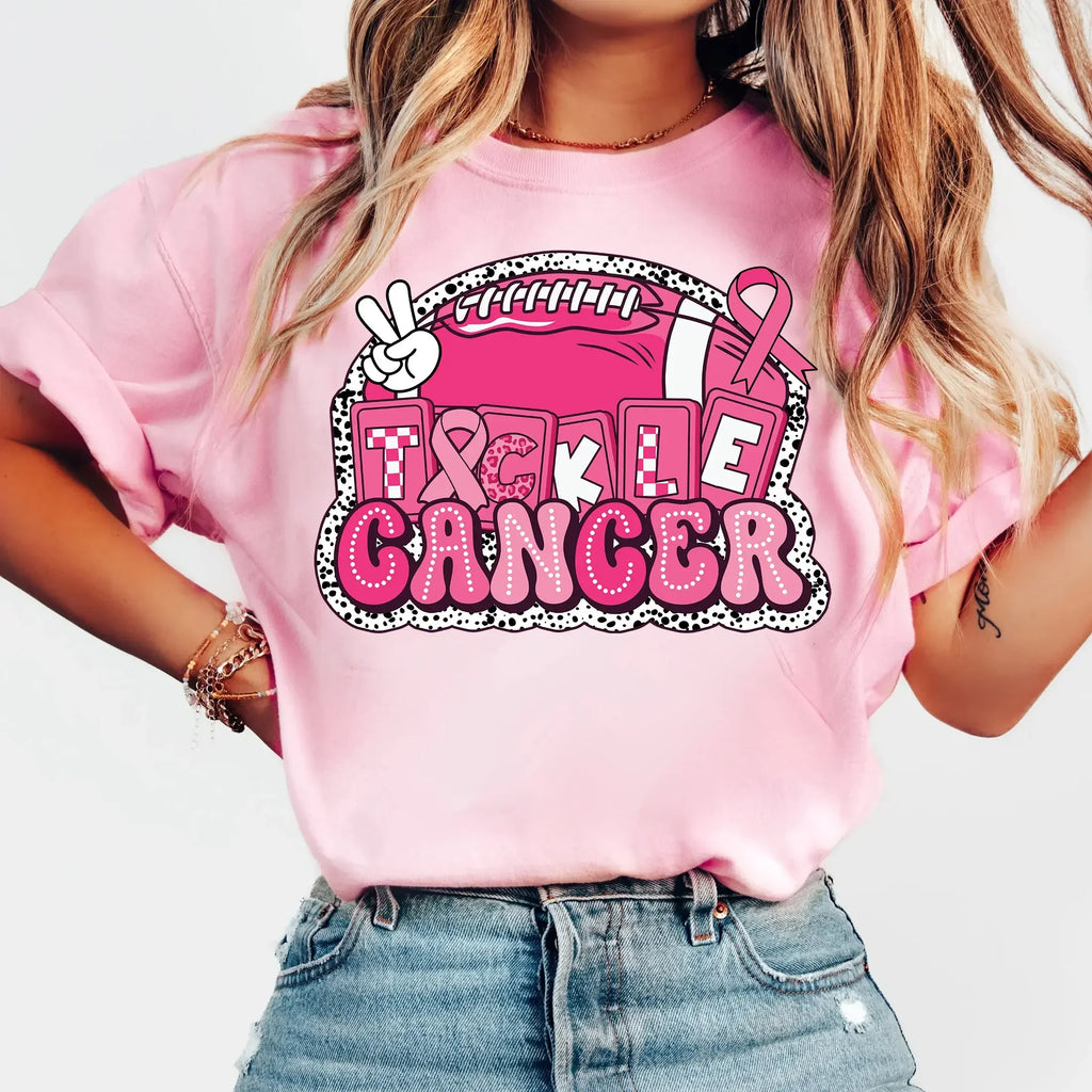 Breast Cancer Awareness We Wear Pink Awareness Ribbon Aesthetic Clothes Pink and White Tops Shirt