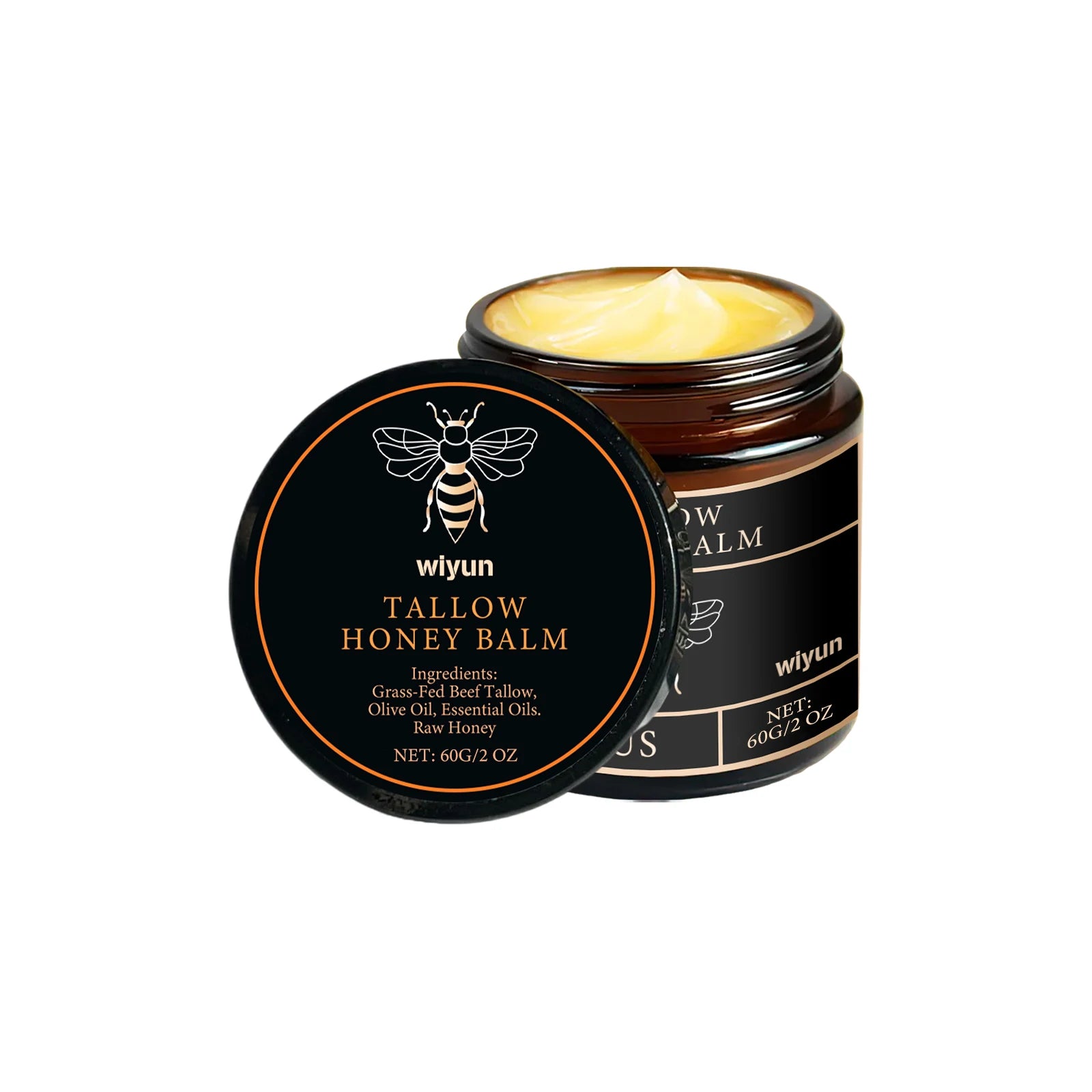 Beef Tallow Honey Moisturizer  Whipped Tallow Face Cream Body Lotion Non Greasy Nourishing Fast Absorption Skin Care