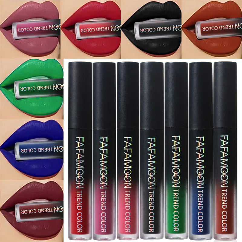 Non Stick Cup Liquid Lipstick 18 Colors Nude Pigment Lasting Lip Gloss Matte Finish Resistant To Fading Waterproof Lip Cosmetics
