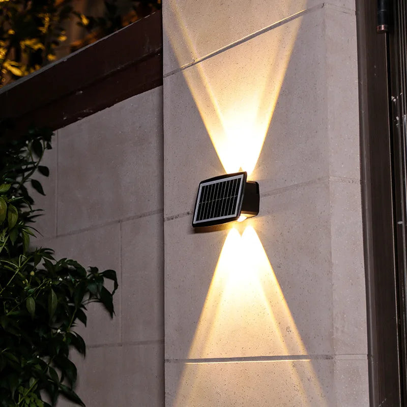 Solar Wall Lamp Led Outdoor Waterproof Decoration Garden Lamp Up And Down Luminous Lighting for Wall Porch Balcony Garden Street