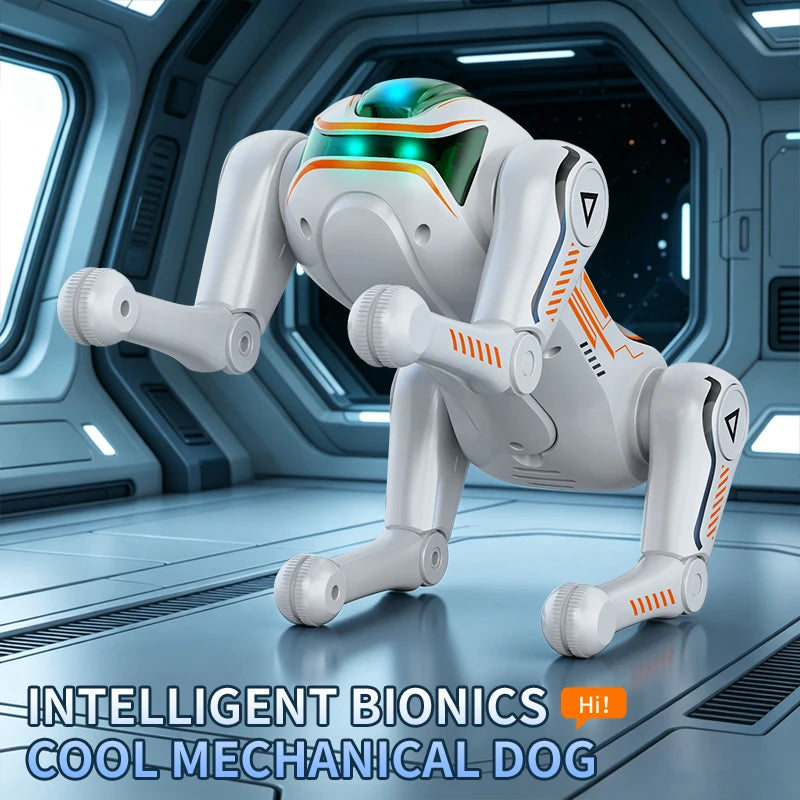 Intelligent AI machine dog dialogue programming remote control bionic dog cool special effects remote control robot toy gift