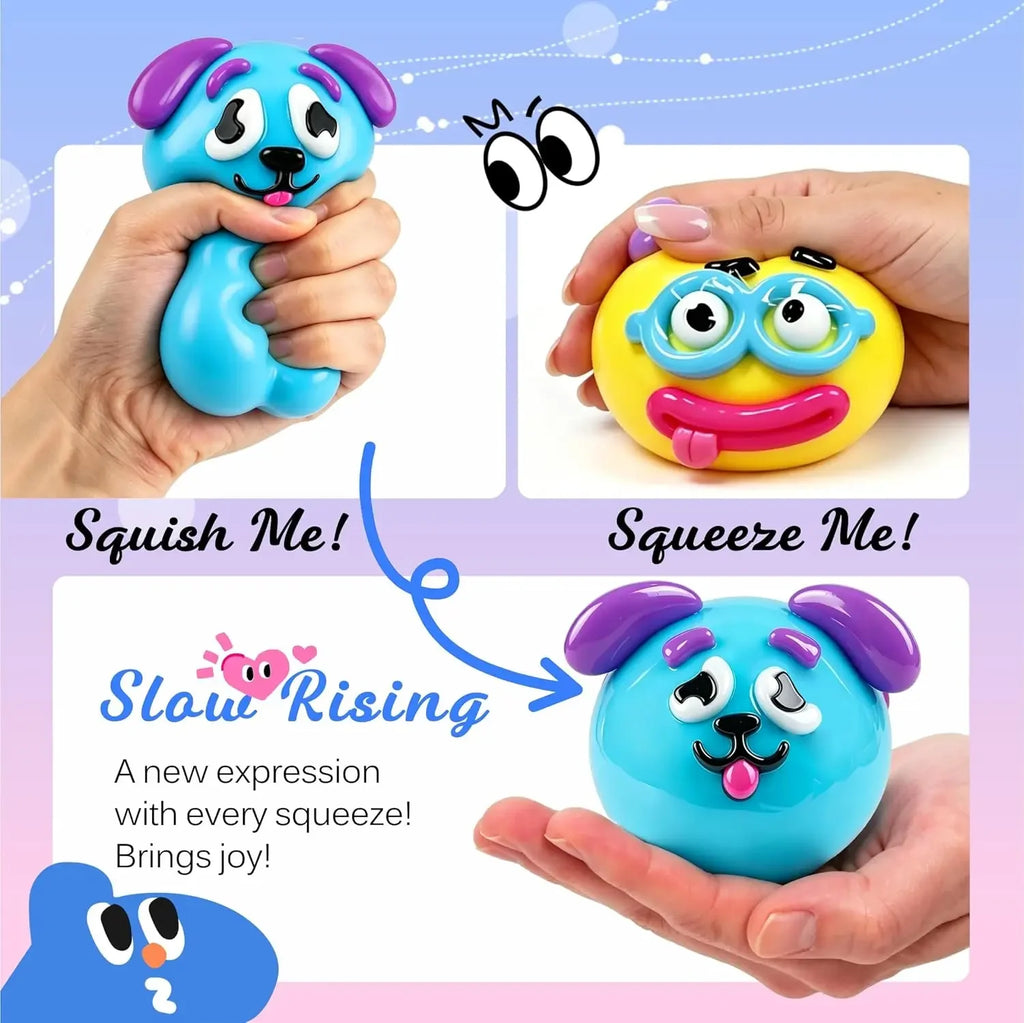 Smushers Squishy, Cute Easy Squeezy Squishy Funny Face Swap Fidget Balls for Adults Anxiety Relief, Fun Sensory Gifts
