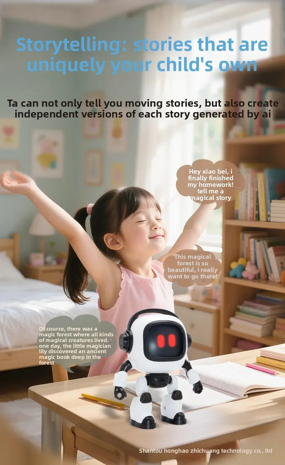 New AI Interactive Desk Robot with Voice Recognition Feature Talking Companion, Learning Games, Educational Toy for Kids