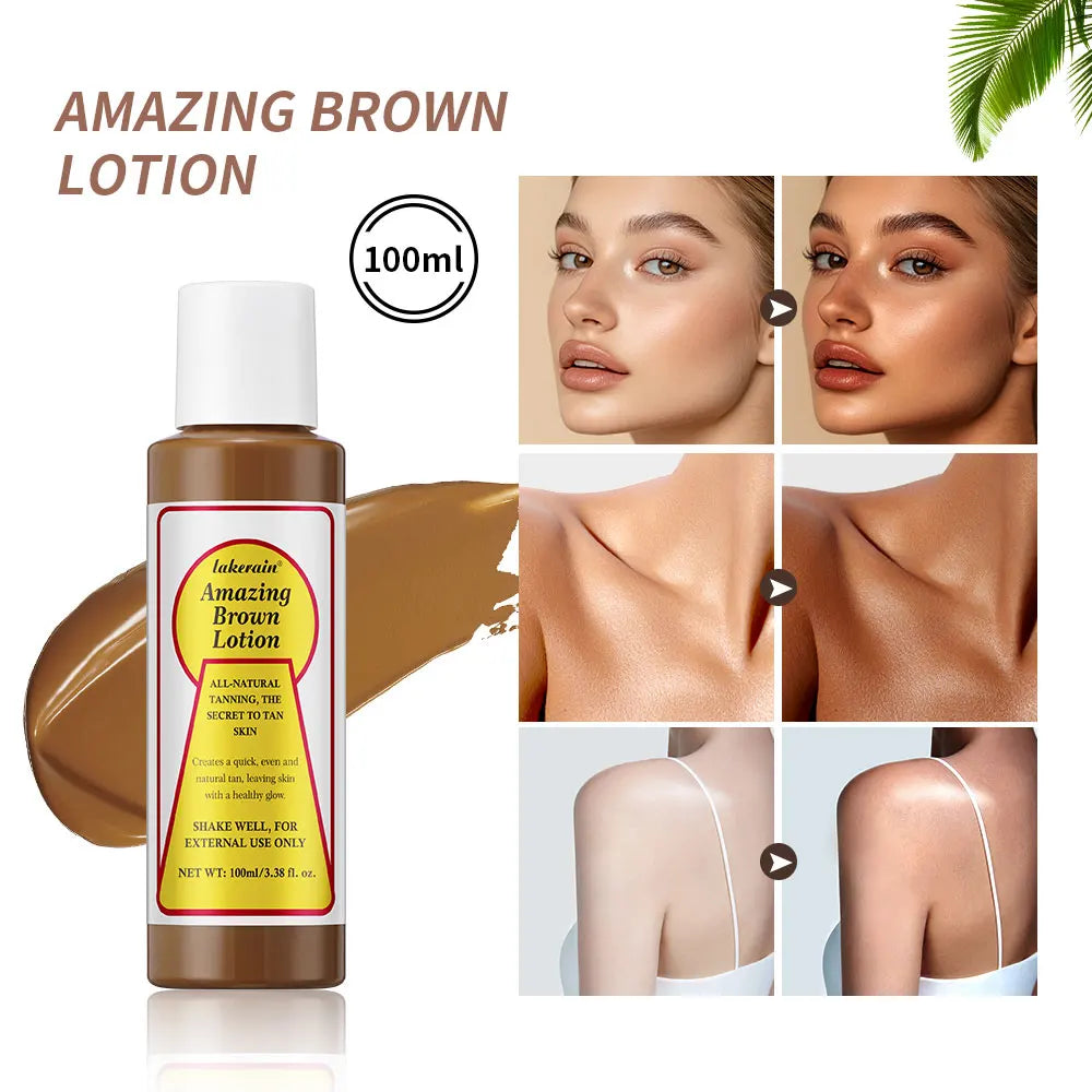 Tanning Body Lotion Long Lasting Waterproof Sweat-proof Tanning Booster Lotion Non-greasy Natural Self Tanner Lotion Makeup