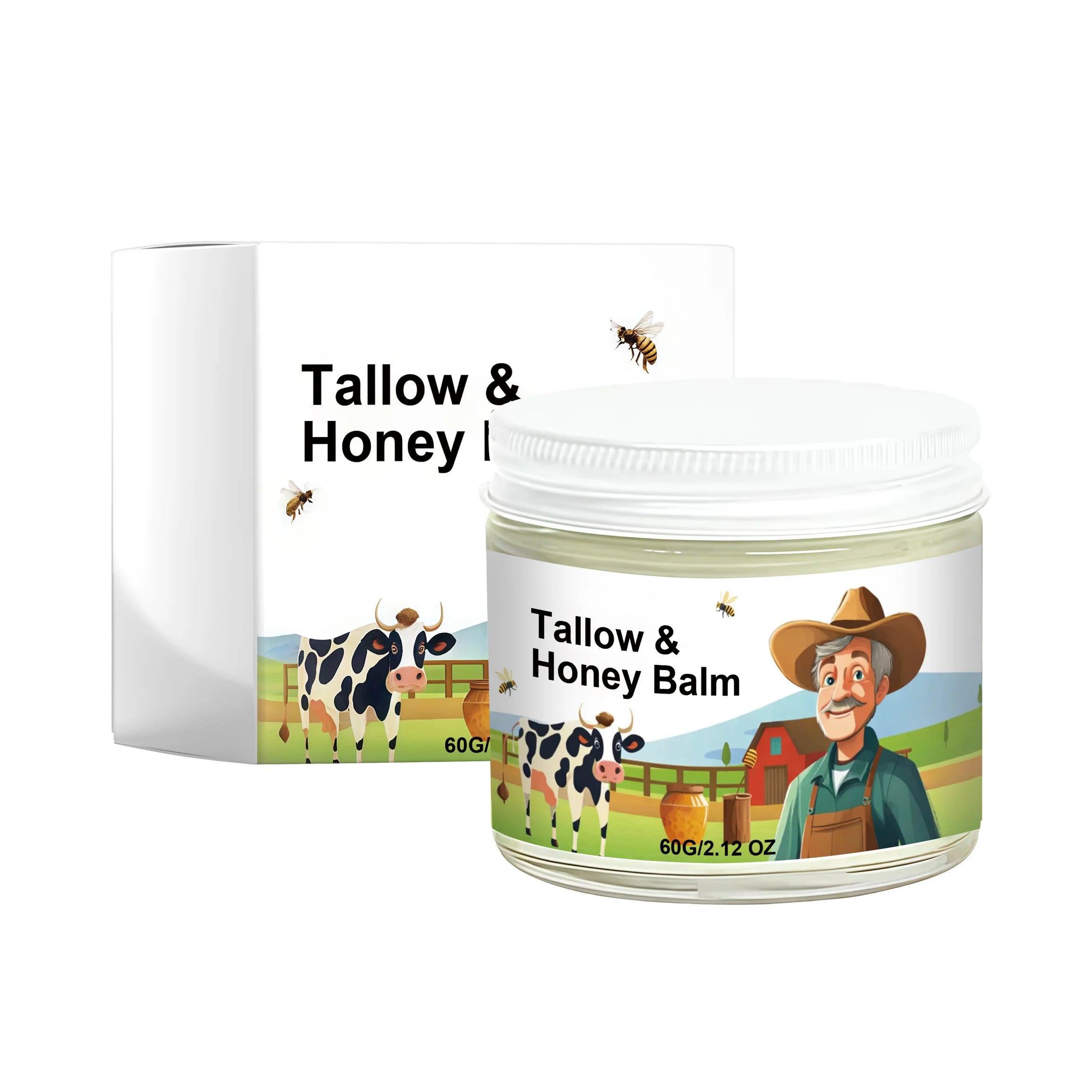 Beef Tallow Honey Face Cream Daily Moisturizing, Smooth and Delicate, Protects Facial Skin, Refreshing and Easily Absorbed Moist