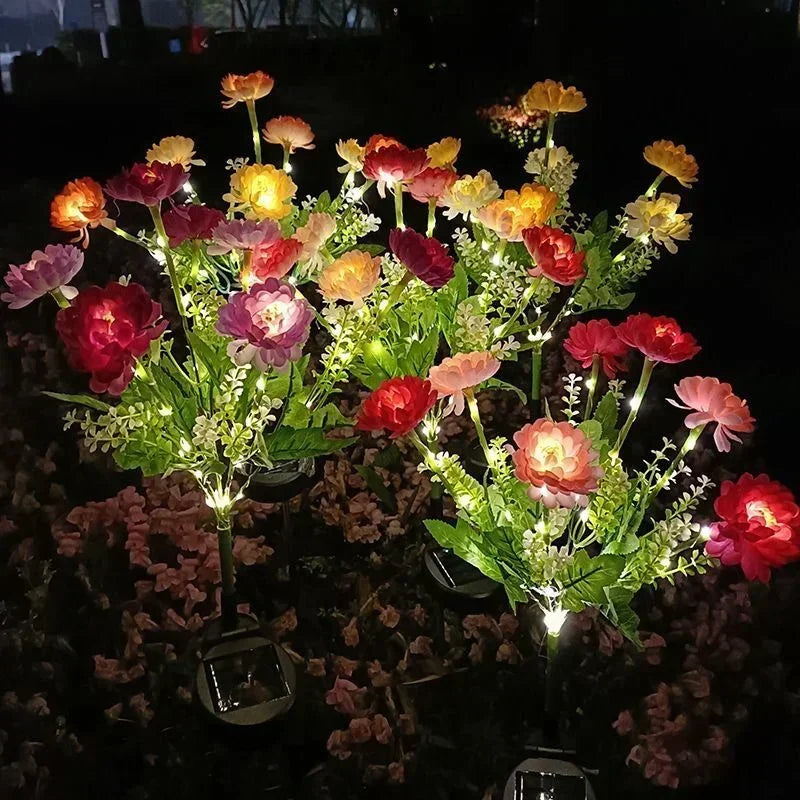 Solar Lights Outdoor Lighting Solar Garden Light Snow Lotus Flower Lawn Lamp for Yard Patio Flower Party Lamp Wedding Christmas