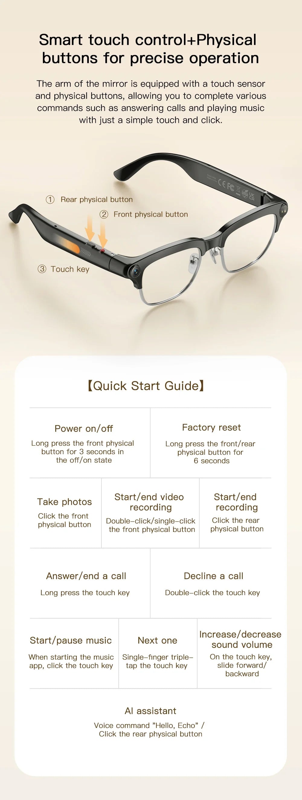 AI Smart Glasses 800W HD Camera Real-Time Translation Voice Assistant Bluetooth Wearable 2GB RAM 300MAH Smart Glasses Men Women