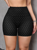 Women's Polka Dot Shorts Tummy Control Butt Lifting Biker Shorts High Waist Sports Tights Summer Casual Daily Wear