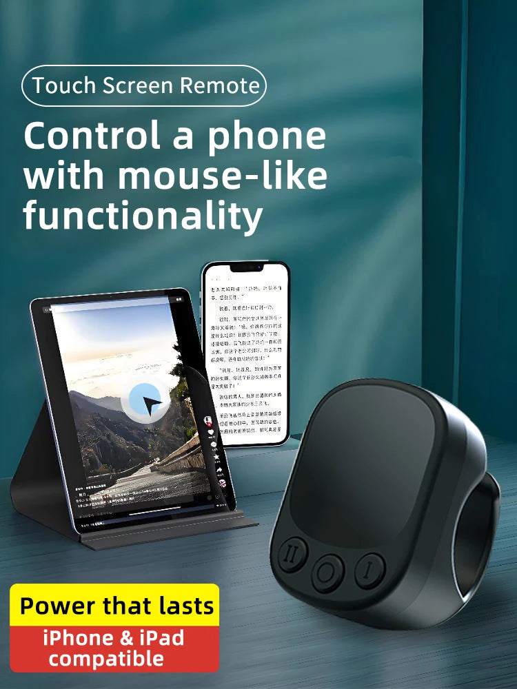 Tiktok Scrolling Ring Remote Control Touchpad Camera Shutter Mouse Ring for Short Video Control Compatible with iPhone iPad
