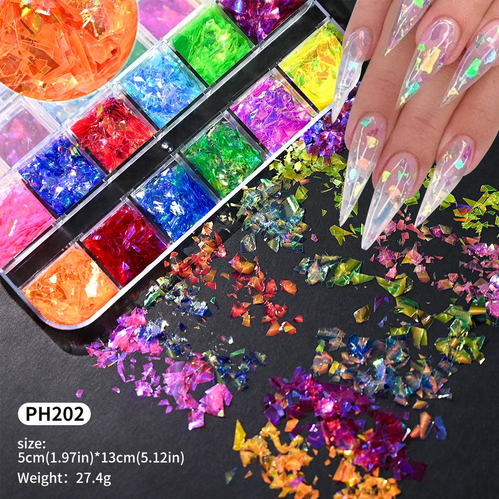 Shiny Mermaid Candy Sequin Nail Glitter Flakes Decoration Charms Irregular Paillette Accessories for Nail Art Stylist Supplies