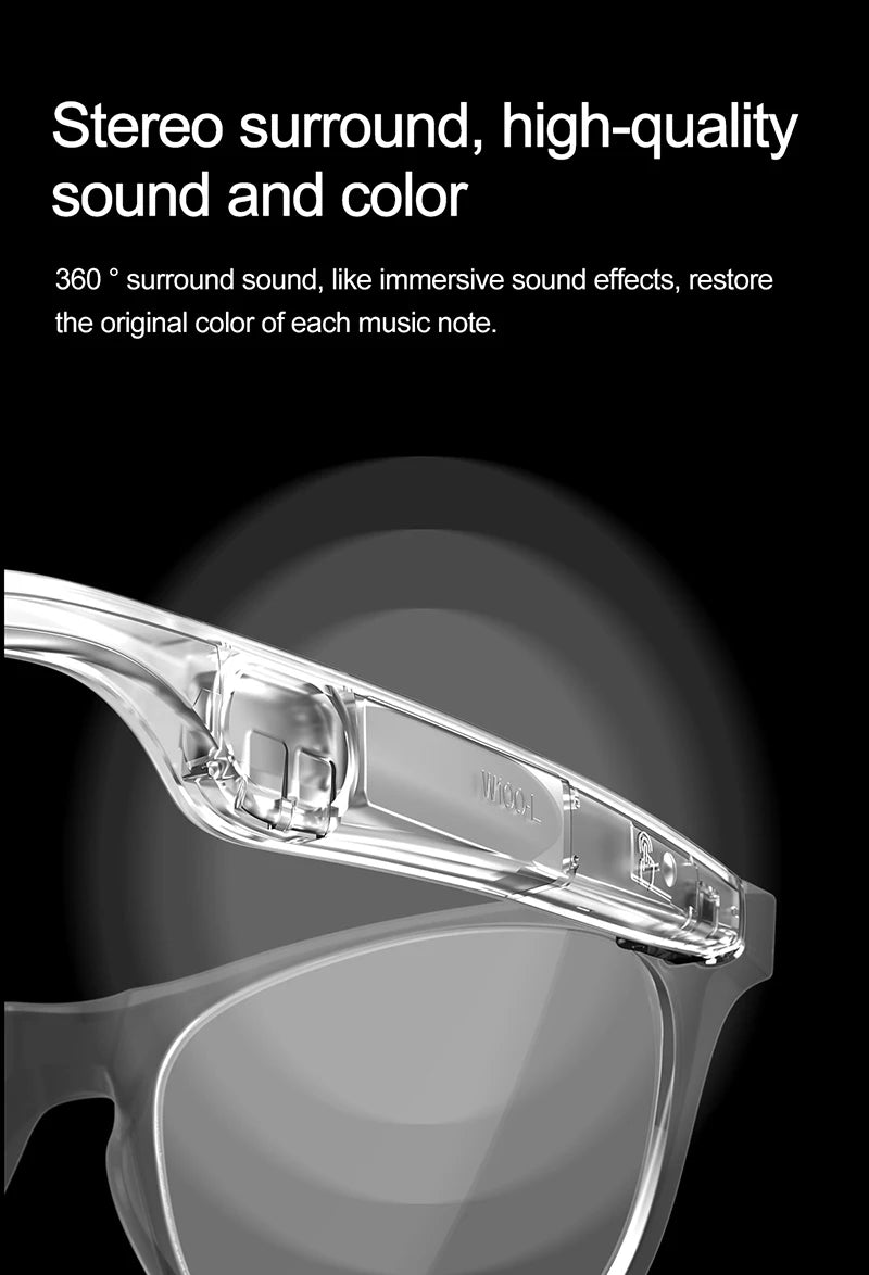 AI Smart Glasses for Men Smart Translation Glasses with Waterproof Call Function BT Smart Sunglas Outdoor Sports Headphones