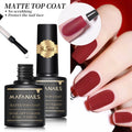 1bottle Matte Gel Top Coat - 8.5ML No Wipe Matte Top Coat UV Soak Off Nail Lamp Polish Finish Long Lasting Matte Nail Gel Polish