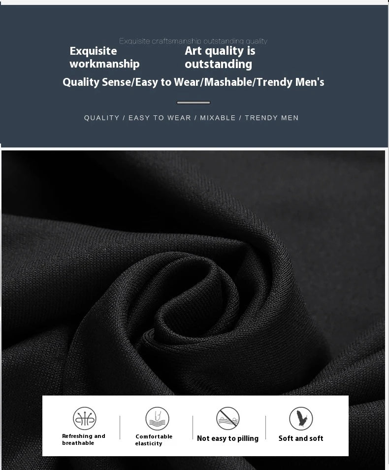 Men's summer sports suit round neck short sleeved T-shirt five quarter shorts slim fit fashion two-piece set men's clothing