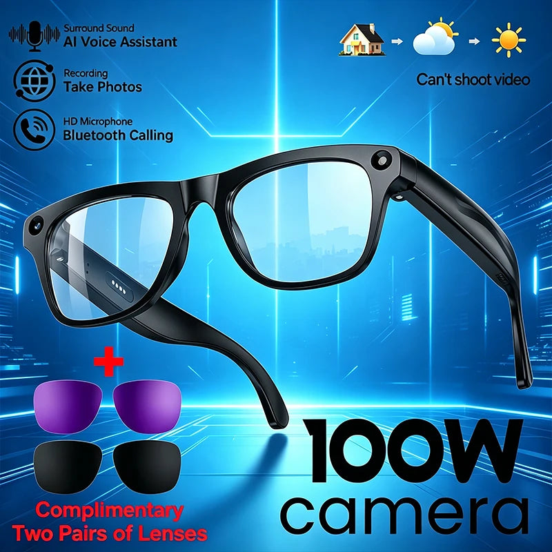 2026 New AI Smart Glasses Anti-Shake Photography AI Interaction Calling Listening to Music Translation Fashionable Smart Glasses