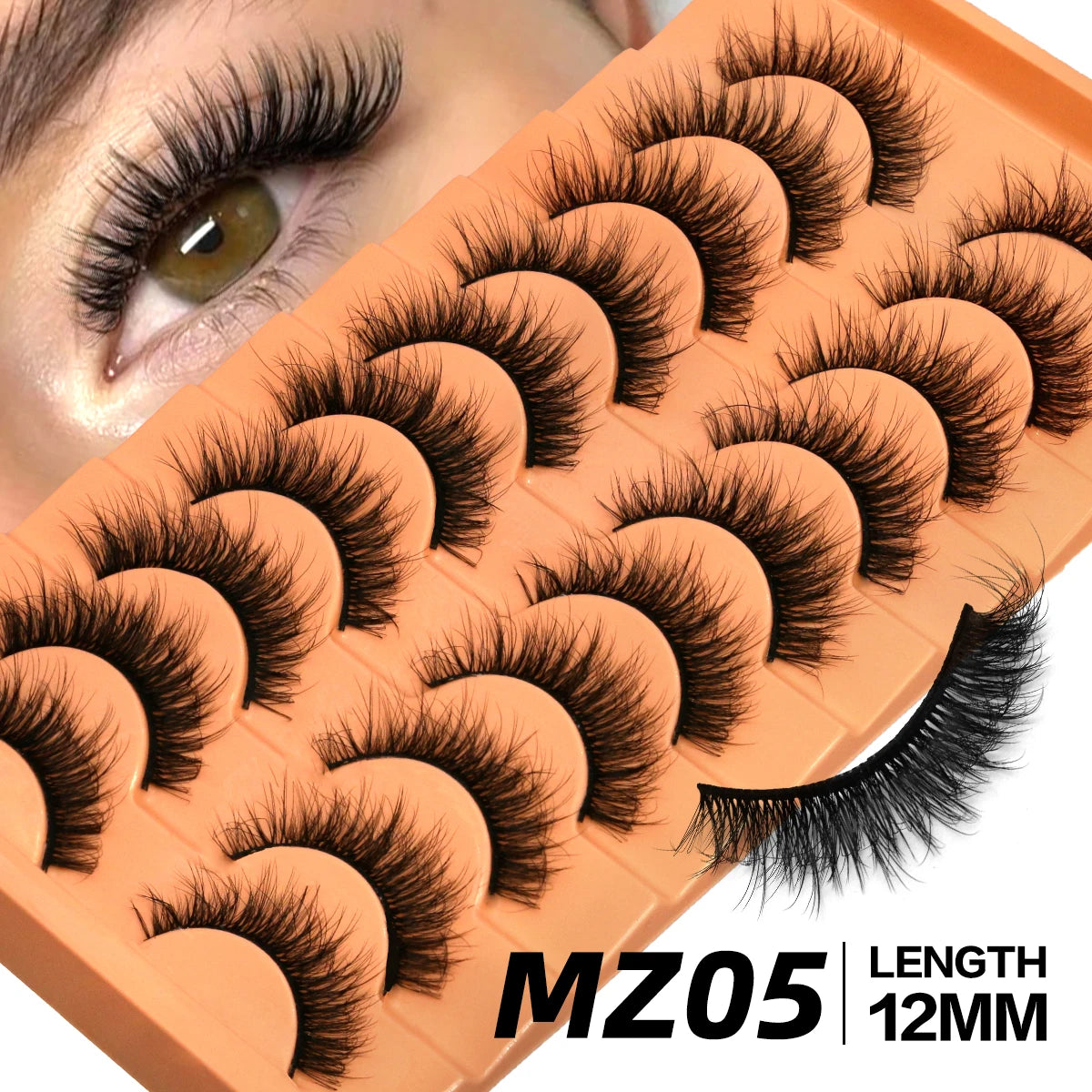 GROINNEYA Fluffy Eyelashes Cat Eye Style Long Lasting Dramatic 3D Faux Mink Eyelashes Volume Thick Long lashes Extension