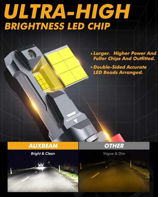 AUXBEAM 110W LED Headlight Bulbs H4 H7 H11 H13 9005 9006 9007 9012 6500K LED Bulbs Canbus Headlamp Bulbs