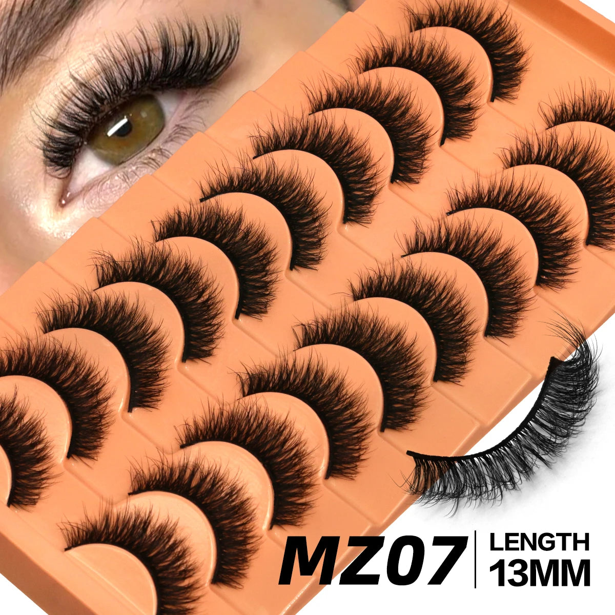 GROINNEYA Fluffy Eyelashes Cat Eye Style Long Lasting Dramatic 3D Faux Mink Eyelashes Volume Thick Long lashes Extension