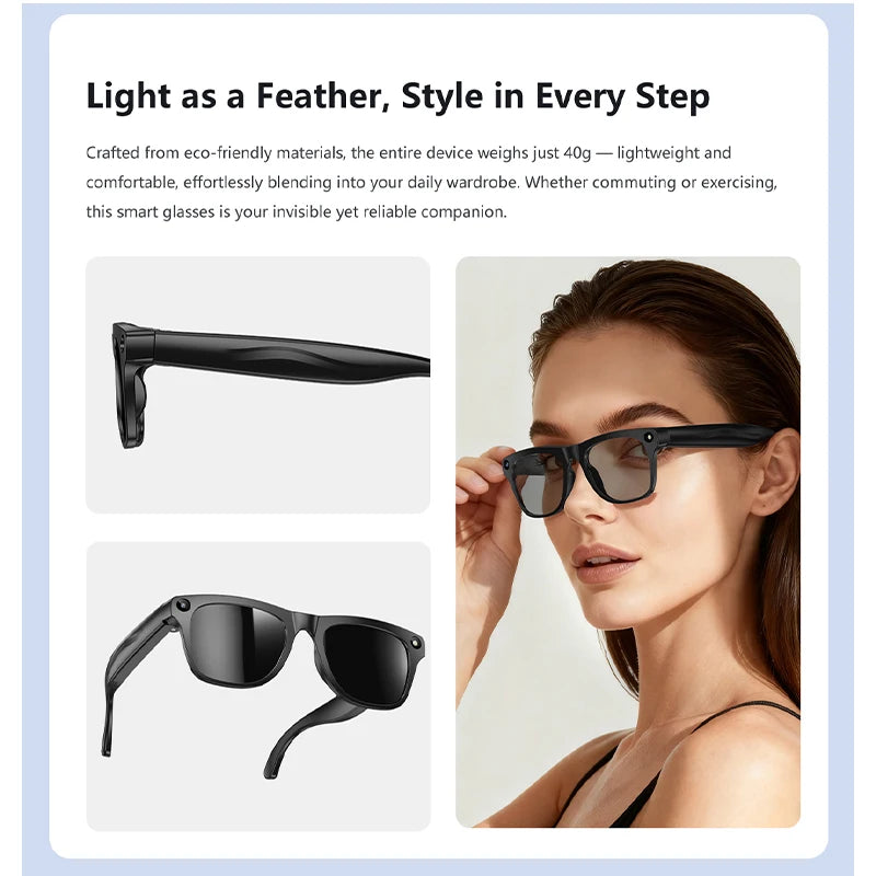 2026 New AI Smart Glasses Anti-Shake Photography AI Interaction Calling Listening to Music Translation Fashionable Smart Glasses