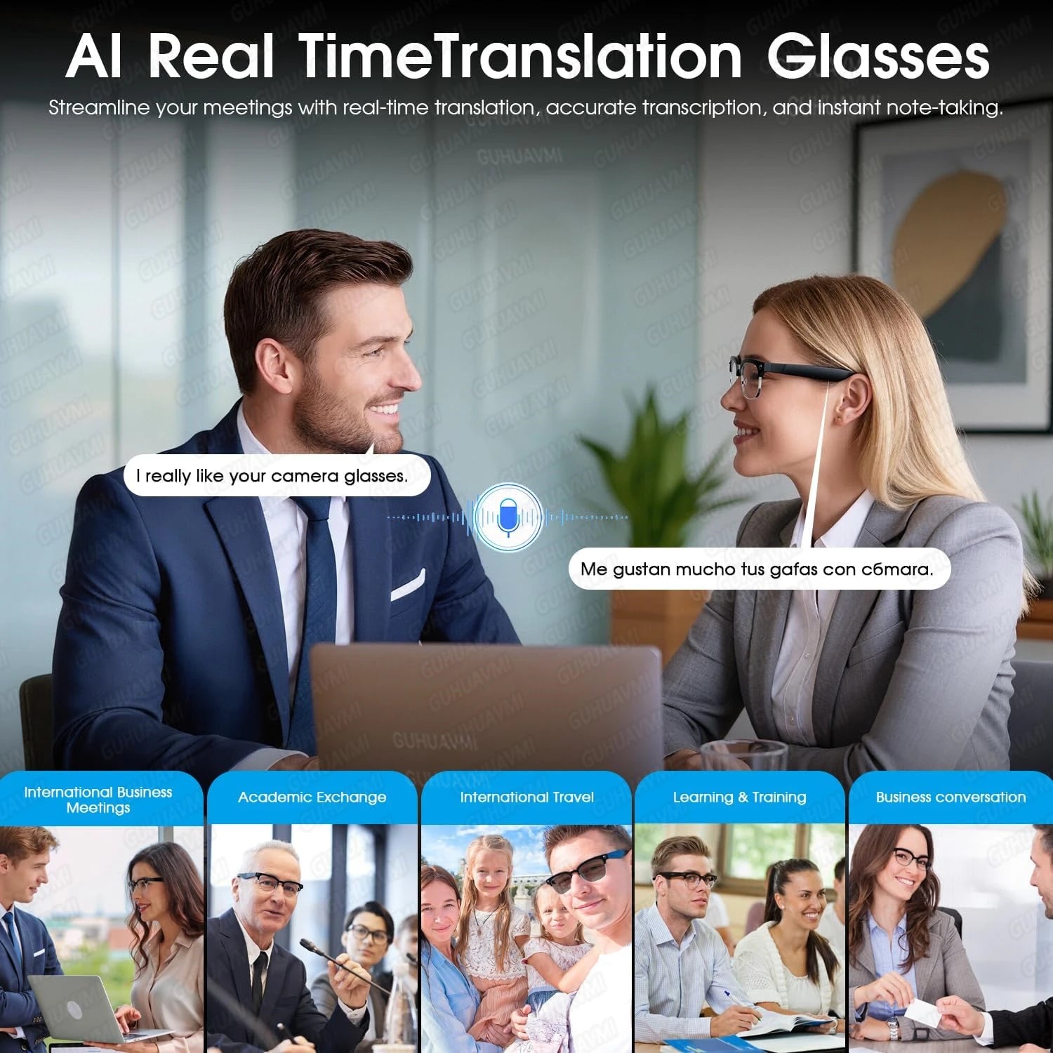 AI Smart Glasses with 800W Pixel Camera Photo Video Recording 120+Language Translation Sunglasses Men Women 2026 New Year's Gift