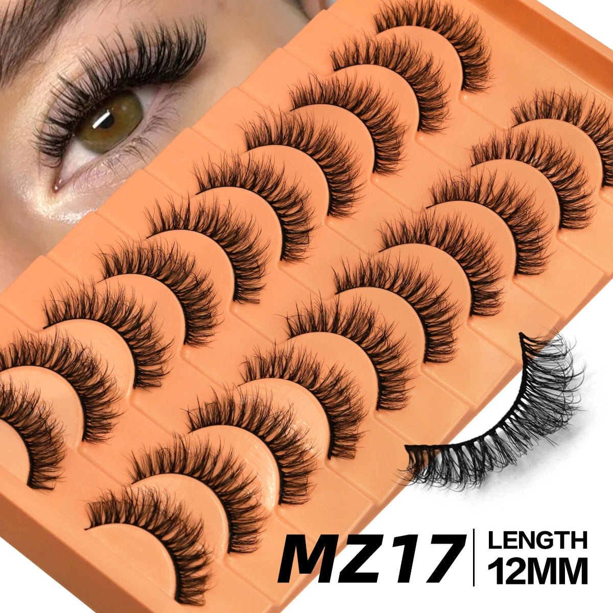 GROINNEYA Fluffy Eyelashes Cat Eye Style Long Lasting Dramatic 3D Faux Mink Eyelashes Volume Thick Long lashes Extension