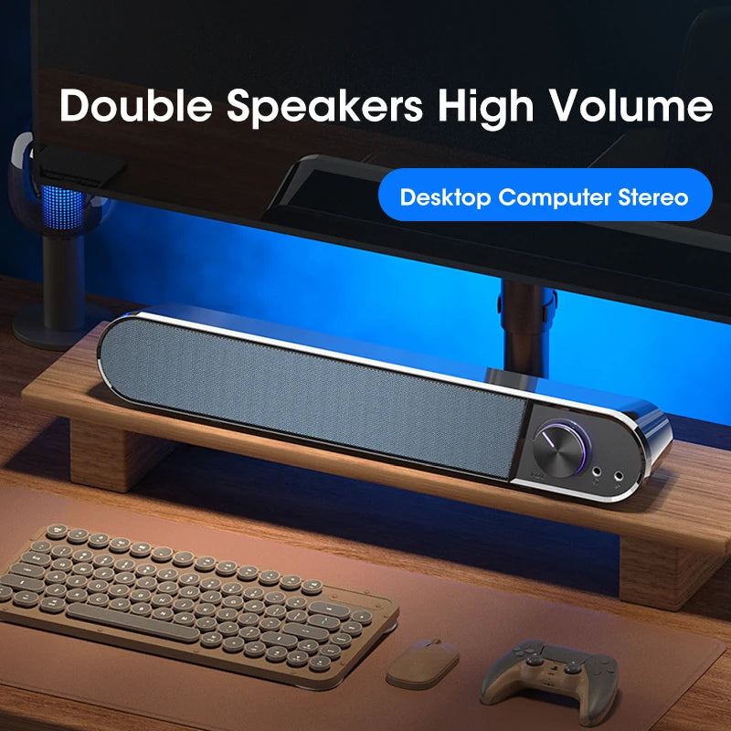 Bluetooth 5.0 4D Surround Soundbar Home Theater Stereo Subwoofer Wired Wireless Speaker for PC Laptop Gaming Movies