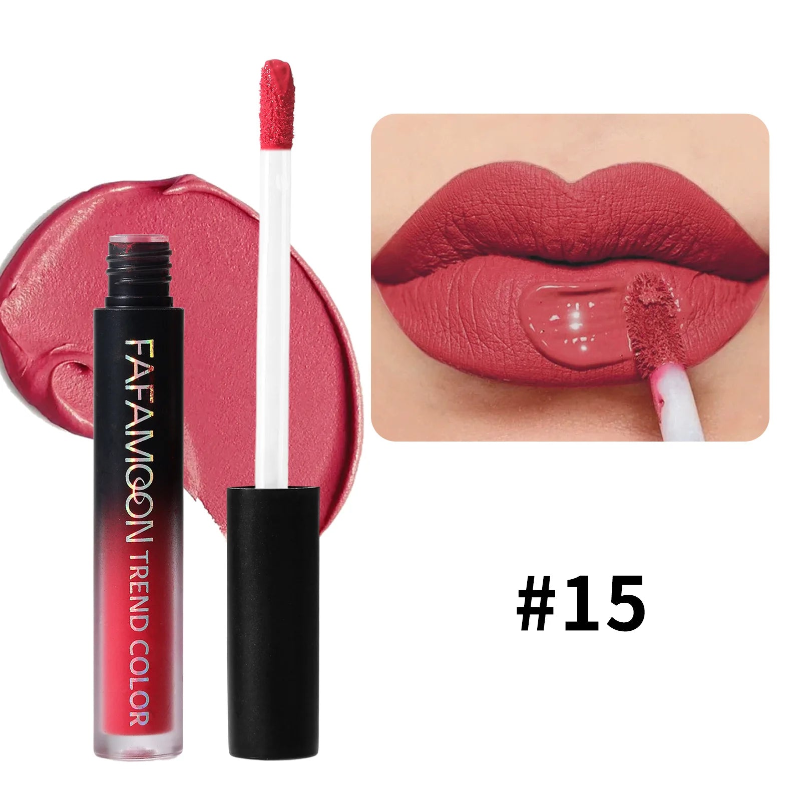 Non Stick Cup Liquid Lipstick 18 Colors Nude Pigment Lasting Lip Gloss Matte Finish Resistant To Fading Waterproof Lip Cosmetics
