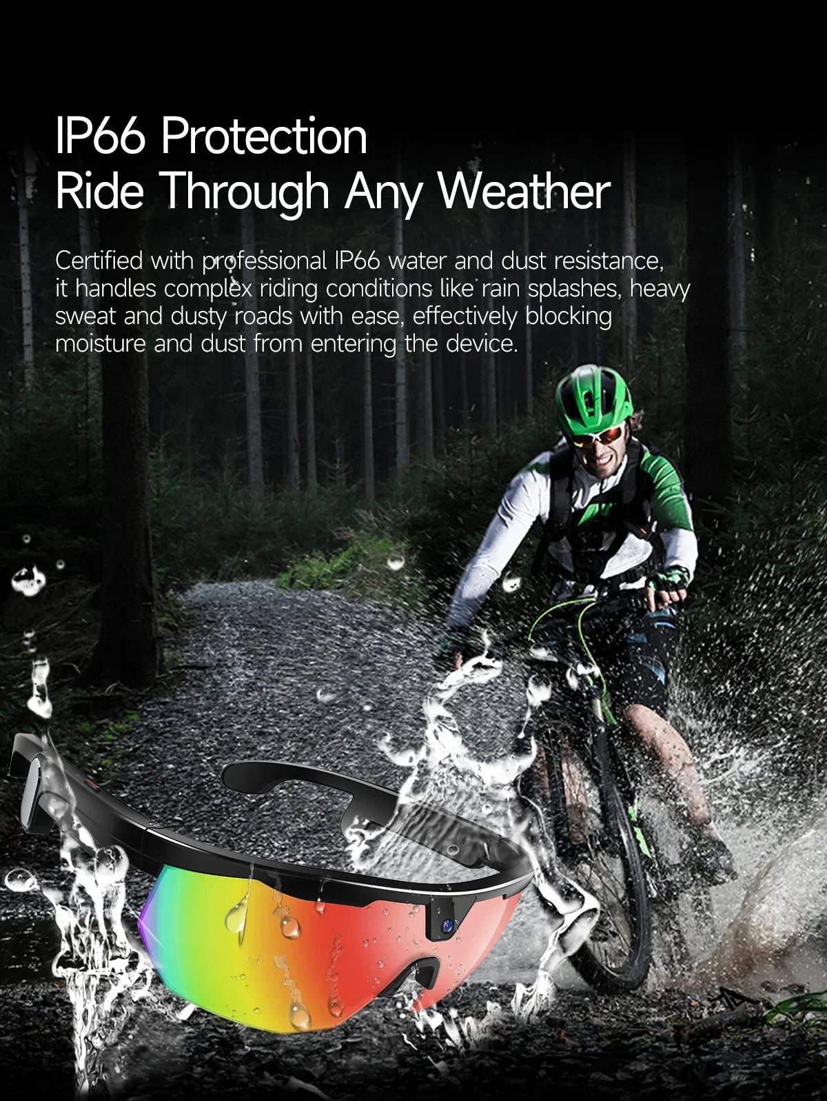 2026New AI Smart Glasses 1200P Camera 4K Anti-Shake Cycling Waterproof Goggles AI Voice Translator Call Open Ear Smart Sunglasse
