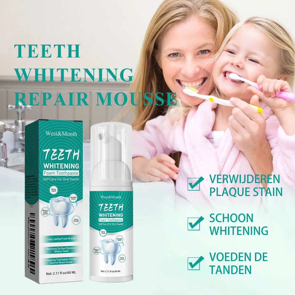 Whitening Foam Toothpaste Cleansing Prevent Cavities Remove Plaque Protect Gum Oral Health Freshen Breath Teeth Repairing Mousse