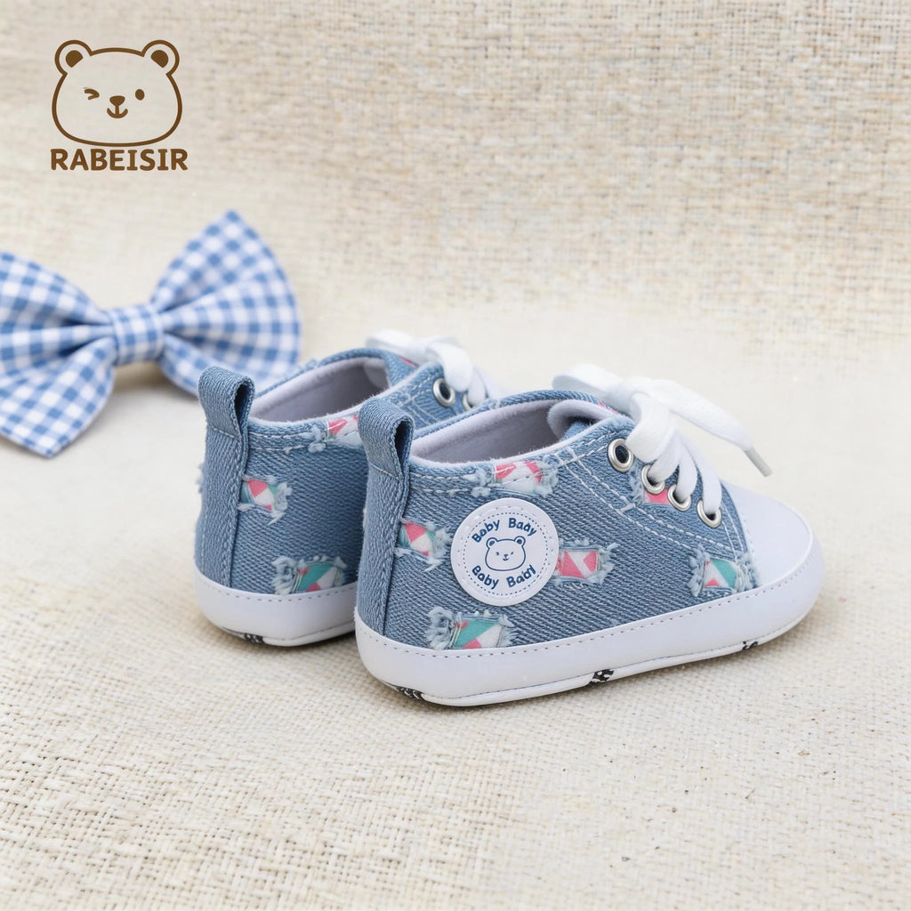 Spring and Autumn Boys' Baby Shoes, Baby Step Shoes, 0-1 Year Old Boys' Baby Canvas Shoes