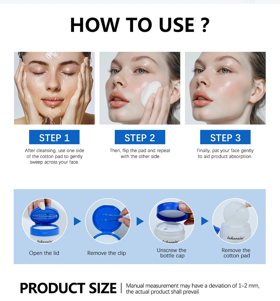 Dual-Textured Facial Toner Pads for Exfoliation and Pore Care