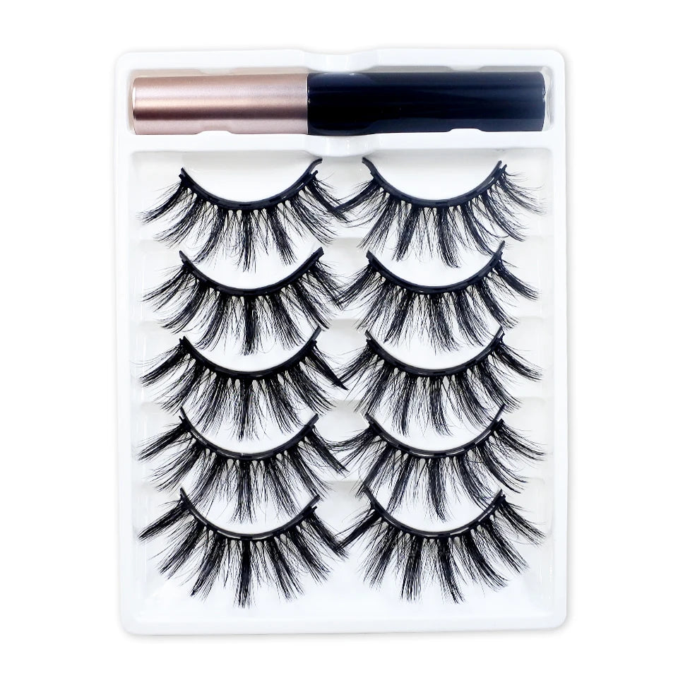 REDSIREN Natural Magnetic Lashes Makeup 1/5Pairs Reusable Magnetic  Eyelashes and Eyeliner Kit