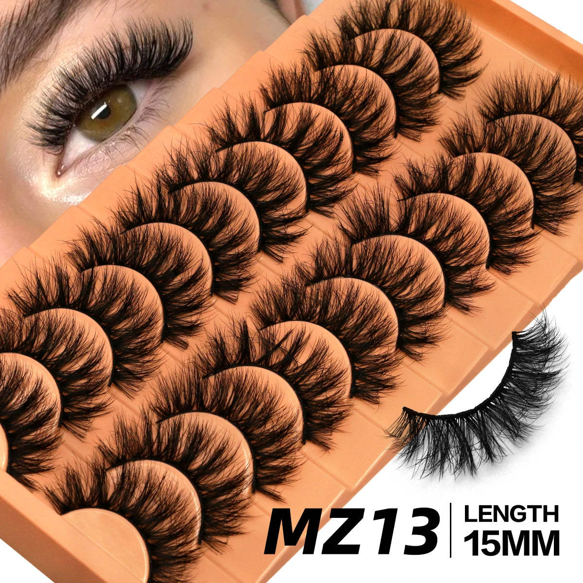 GROINNEYA Fluffy Eyelashes Cat Eye Style Long Lasting Dramatic 3D Faux Mink Eyelashes Volume Thick Long lashes Extension