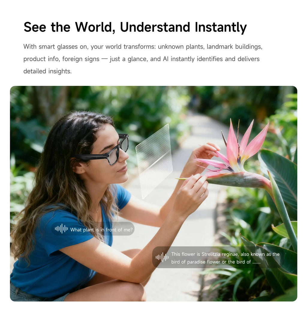 2026 New AI Smart Glasses Anti-Shake Photography AI Interaction Calling Listening to Music Translation Fashionable Smart Glasses